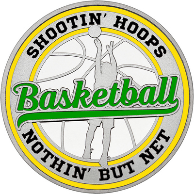 Green "Basketball" with Yellow Outer Circular Borders